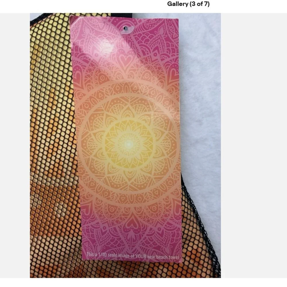 Mandala Beach Towel Oversized Microfiber Quick Dry BT-MAND3070-PK Orange NWT